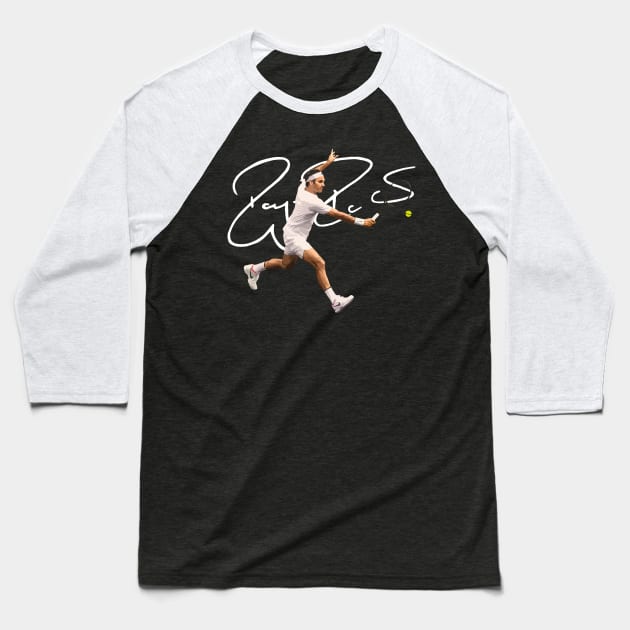 Roger Federer Autograph Baseball T-Shirt by inkstyl